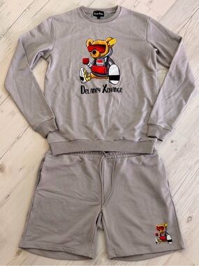 Kids Grey Bear Sweatshirt and Jogger Set